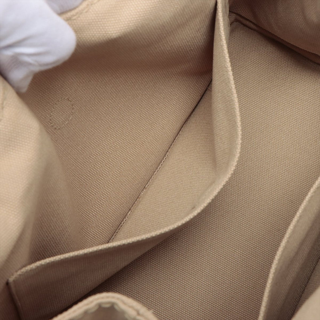 2-Way Canvas Tote Bag Beige
