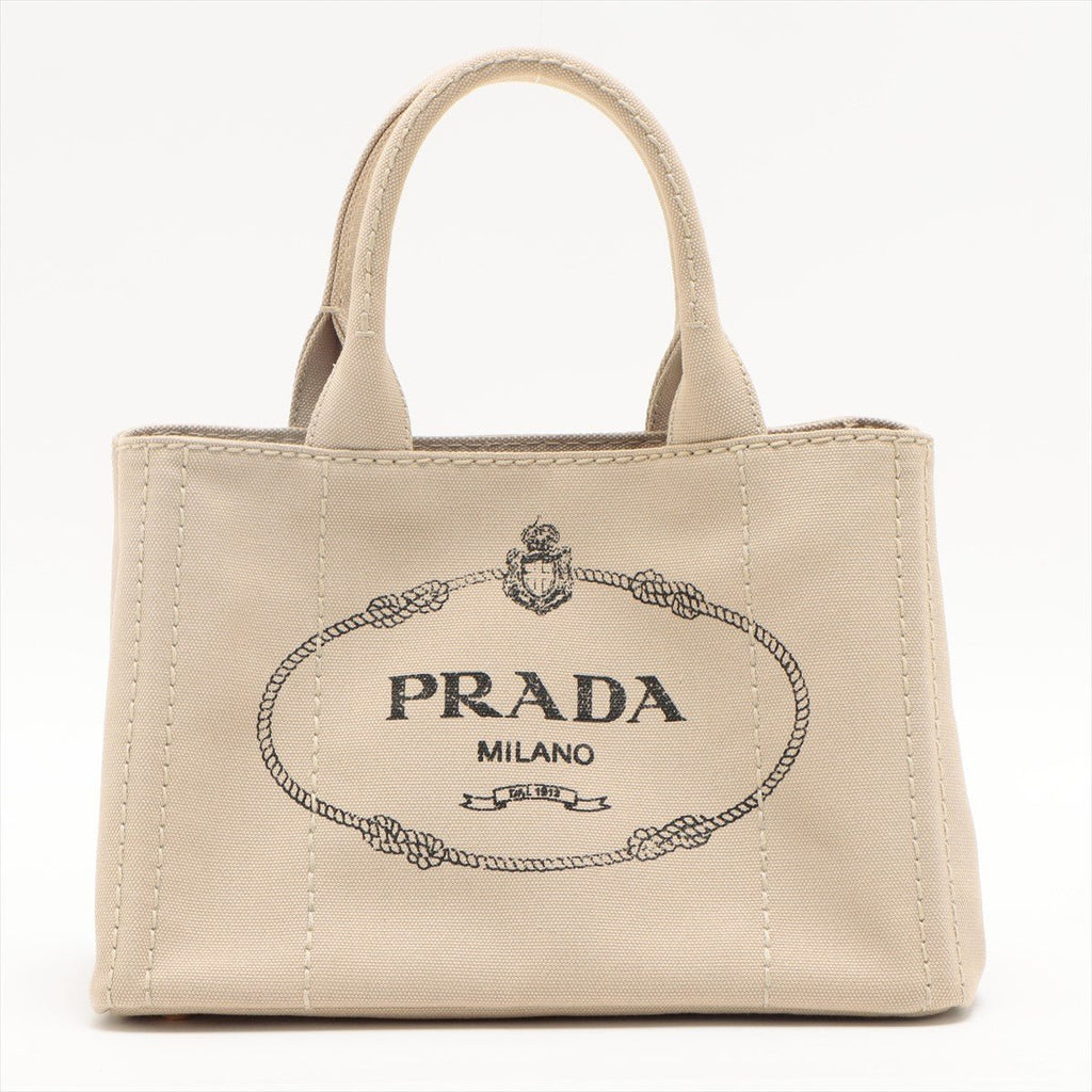 2-Way Canvas Tote Bag Beige