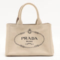 2-Way Canvas Tote Bag Beige