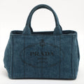 2-Way Denim Canvas Tote Bag Blue