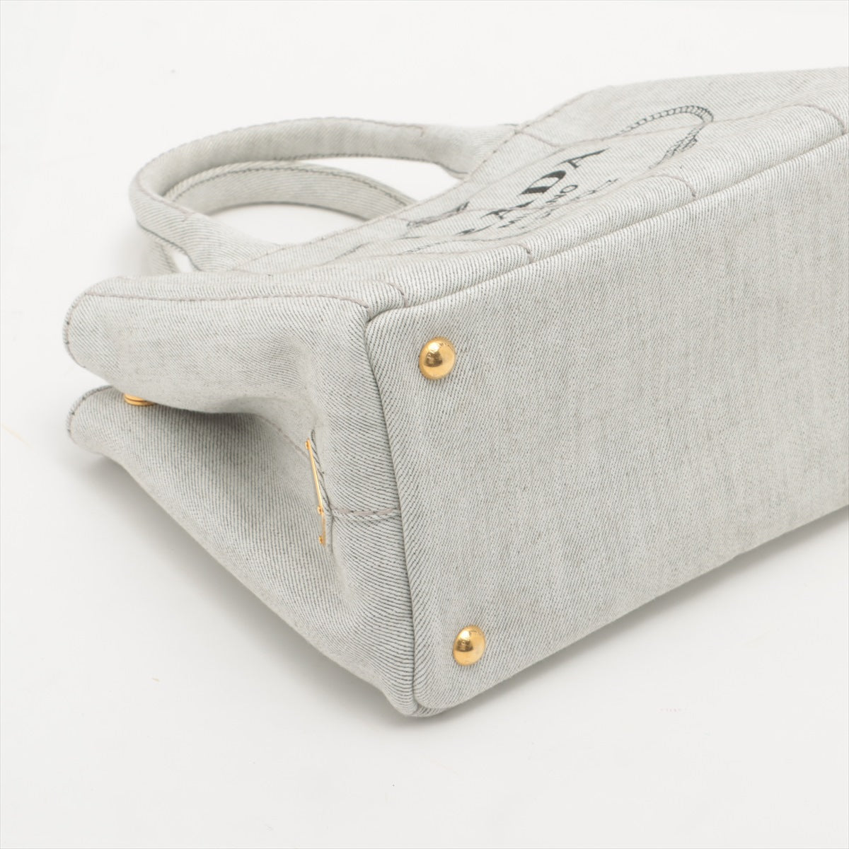 2-Way Denim Canvas Tote Bag Grey