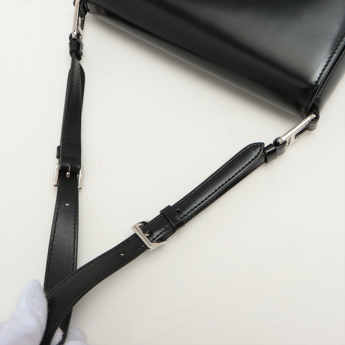 Brushed Leather Black Shoulder Bag