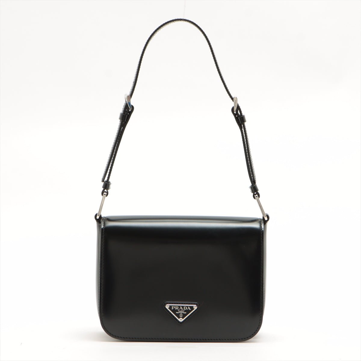 Brushed Leather Black Shoulder Bag