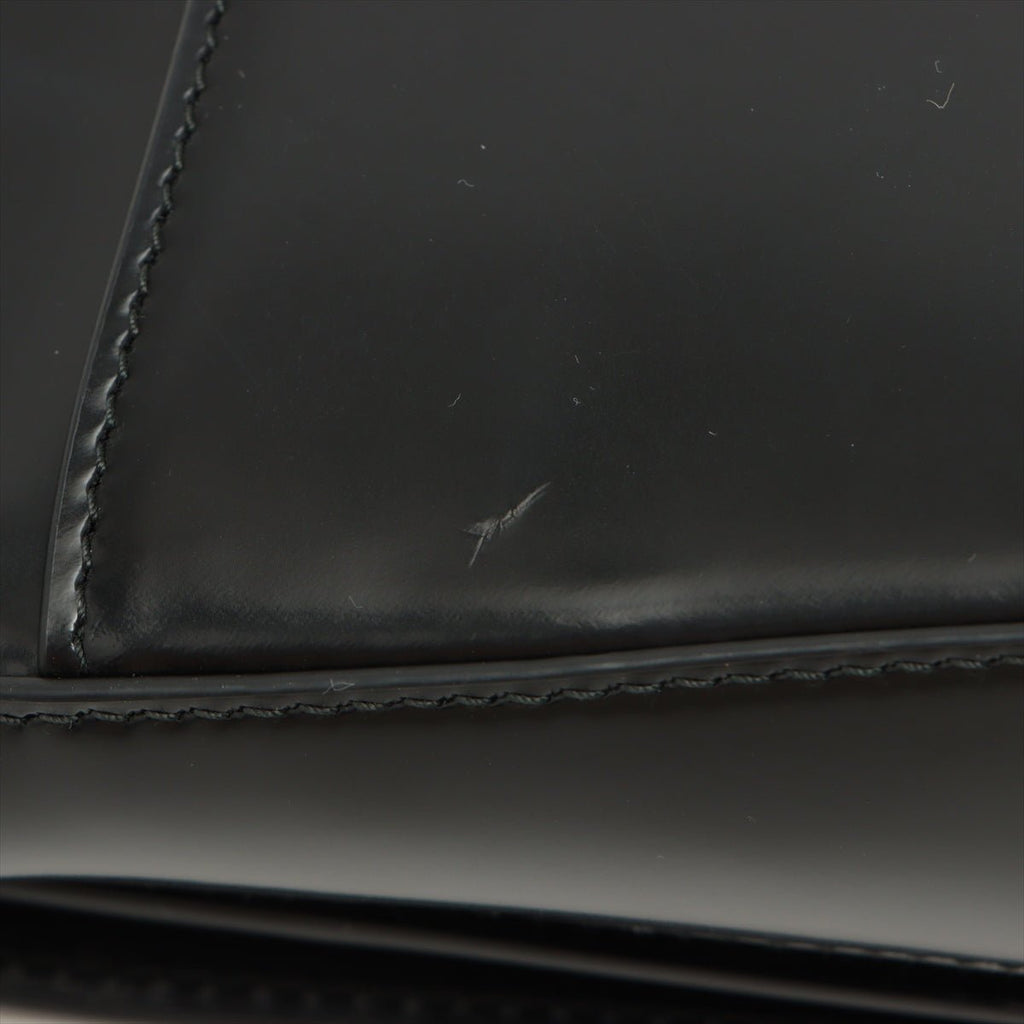 Brushed Leather Black Shoulder Bag