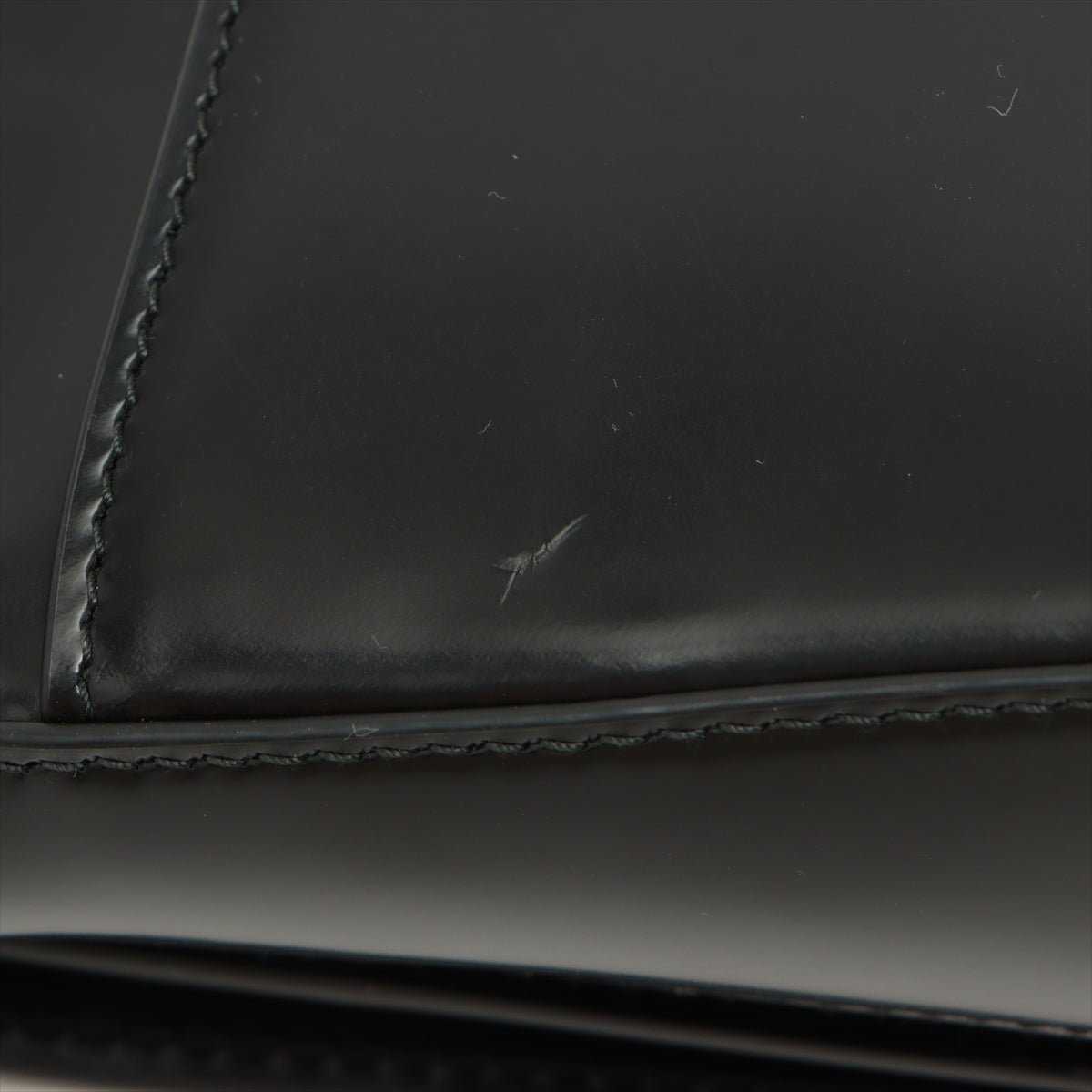 Brushed Leather Black Shoulder Bag