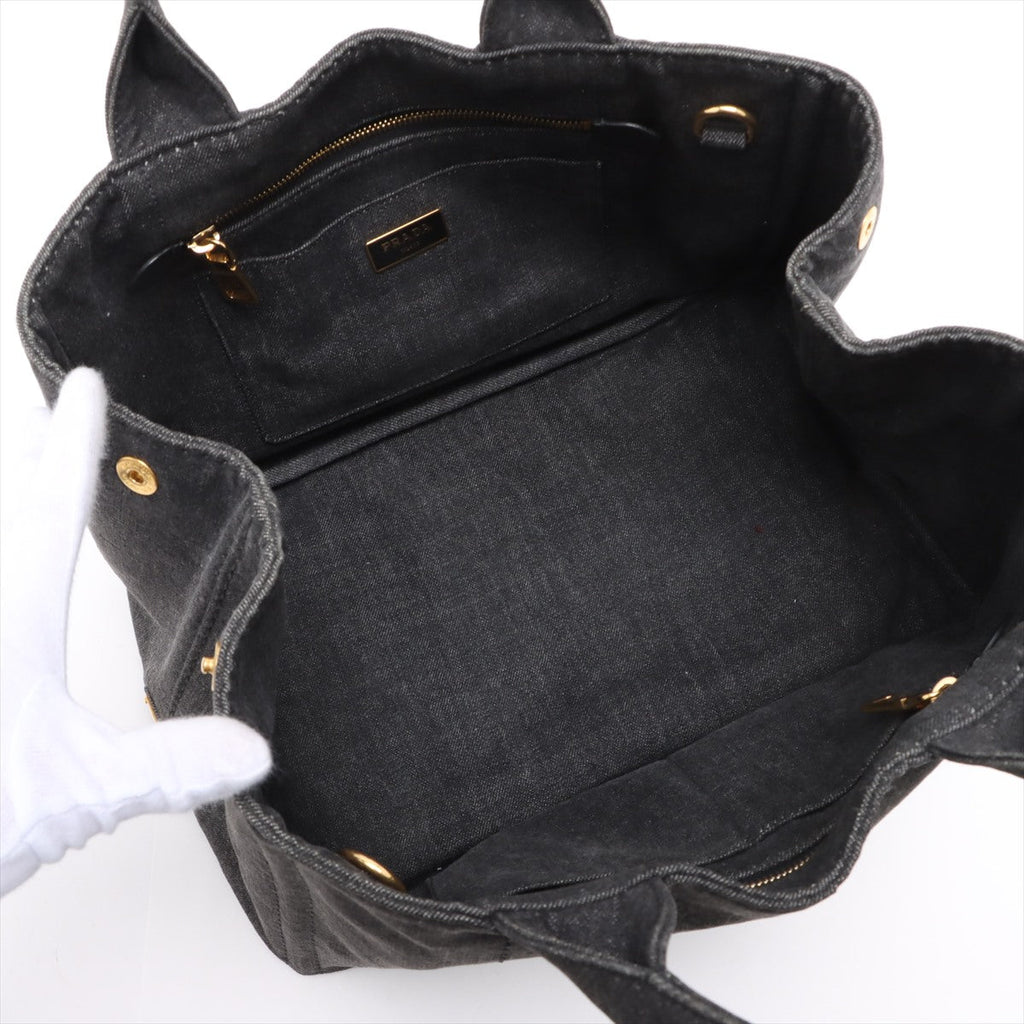 Canapa Denim 2way handbag Black