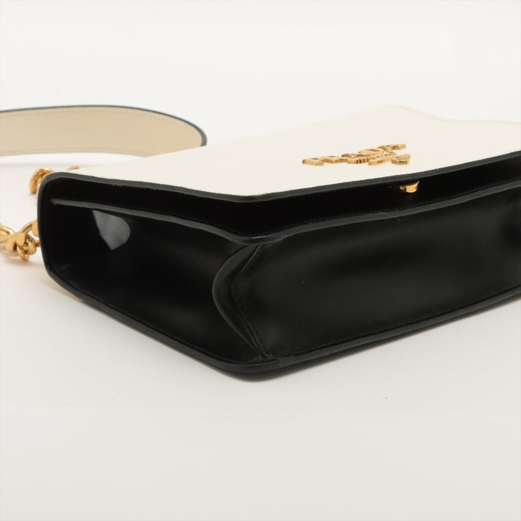 Chain Flap Small Saffiano Leather White Bag