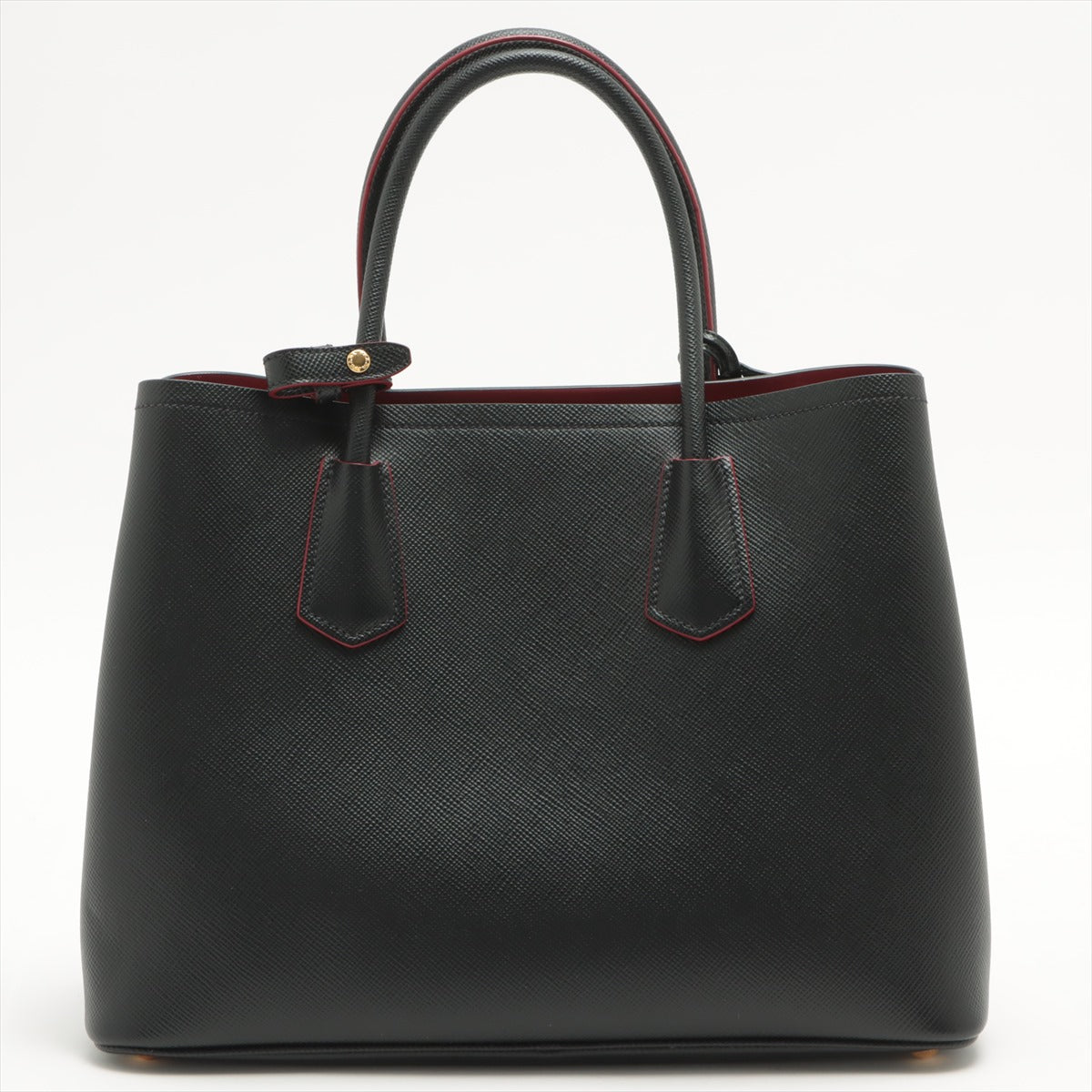 Double Medium Saffiano Leather Black Bag