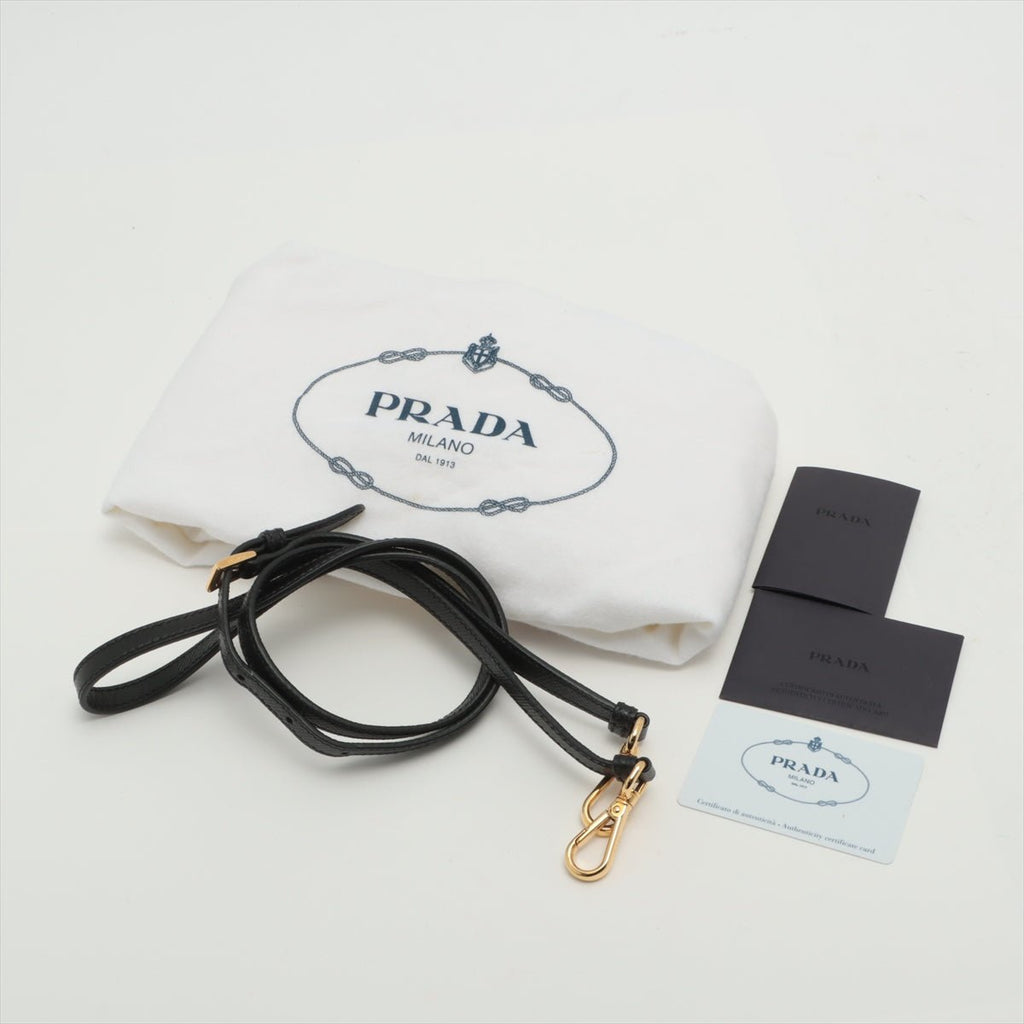Double Medium Saffiano Leather Black Bag