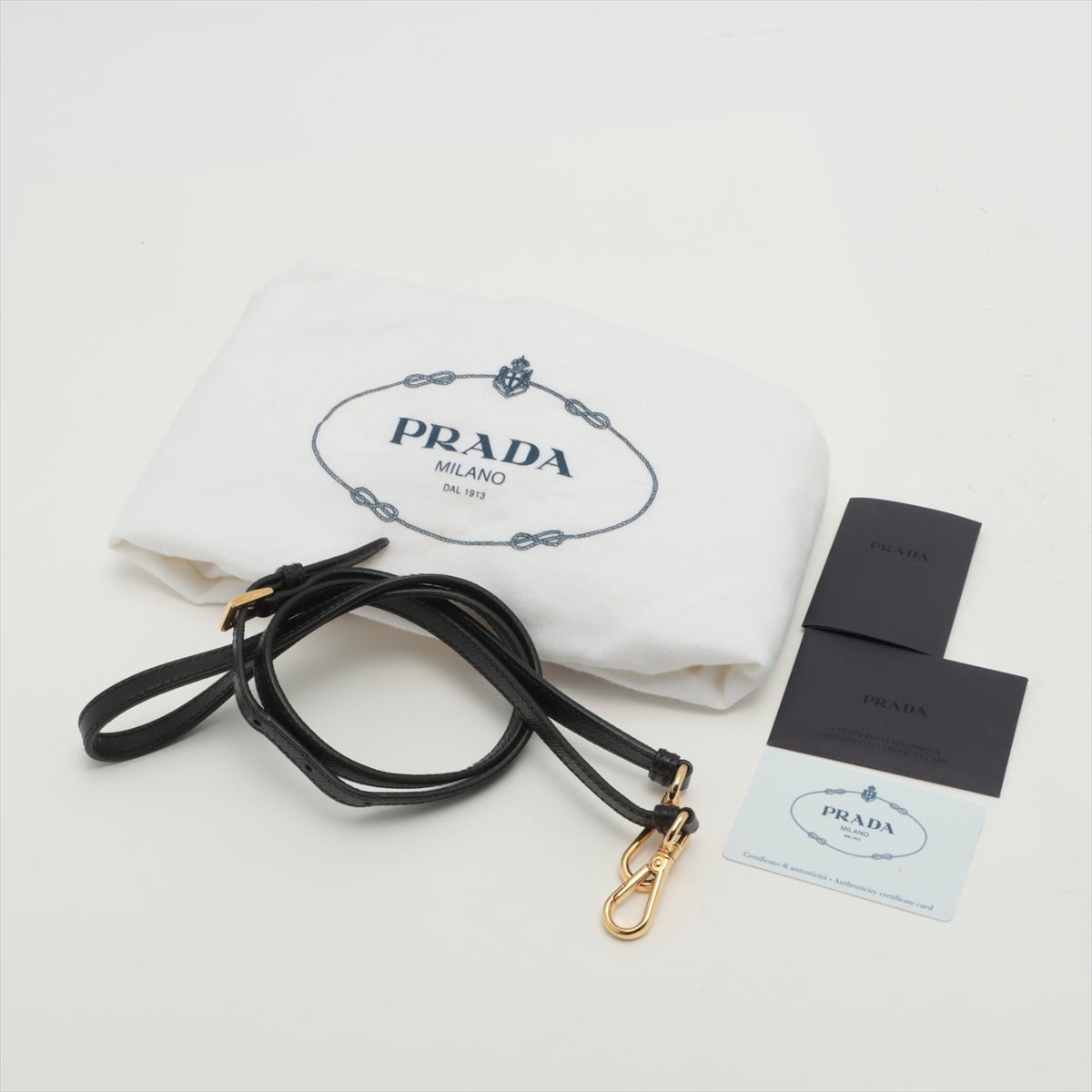 Double Medium Saffiano Leather Black Bag