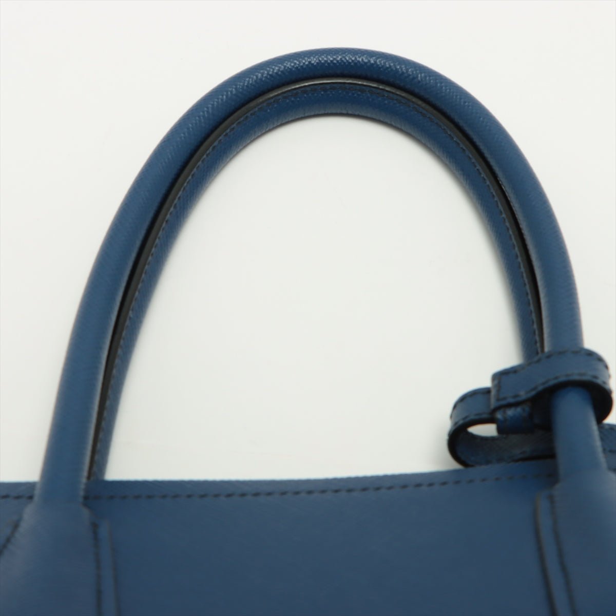 Double Medium Saffiano Leather Blue Bag