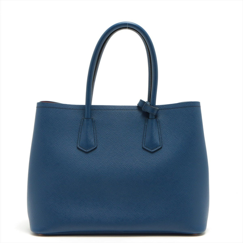 Double Medium Saffiano Leather Blue Bag