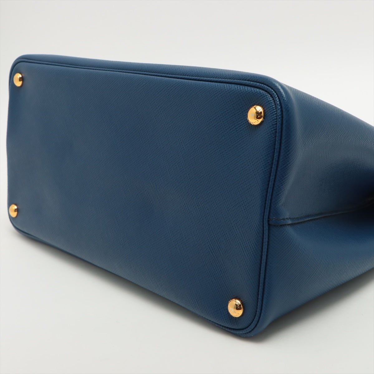 Double Medium Saffiano Leather Blue Bag