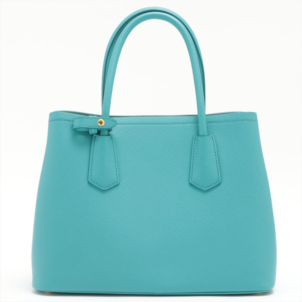 Double Saffiano Cuir Tuquoise 2-way
