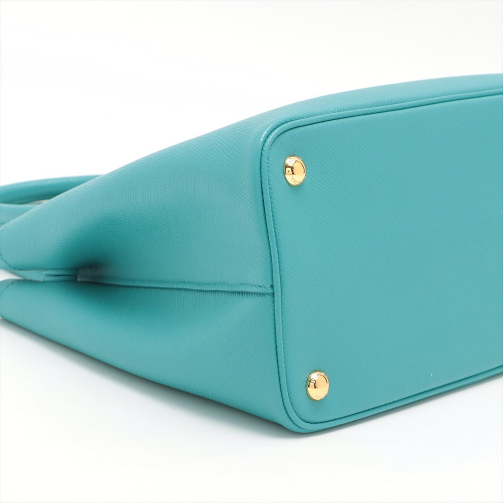 Double Saffiano Cuir Tuquoise 2-way