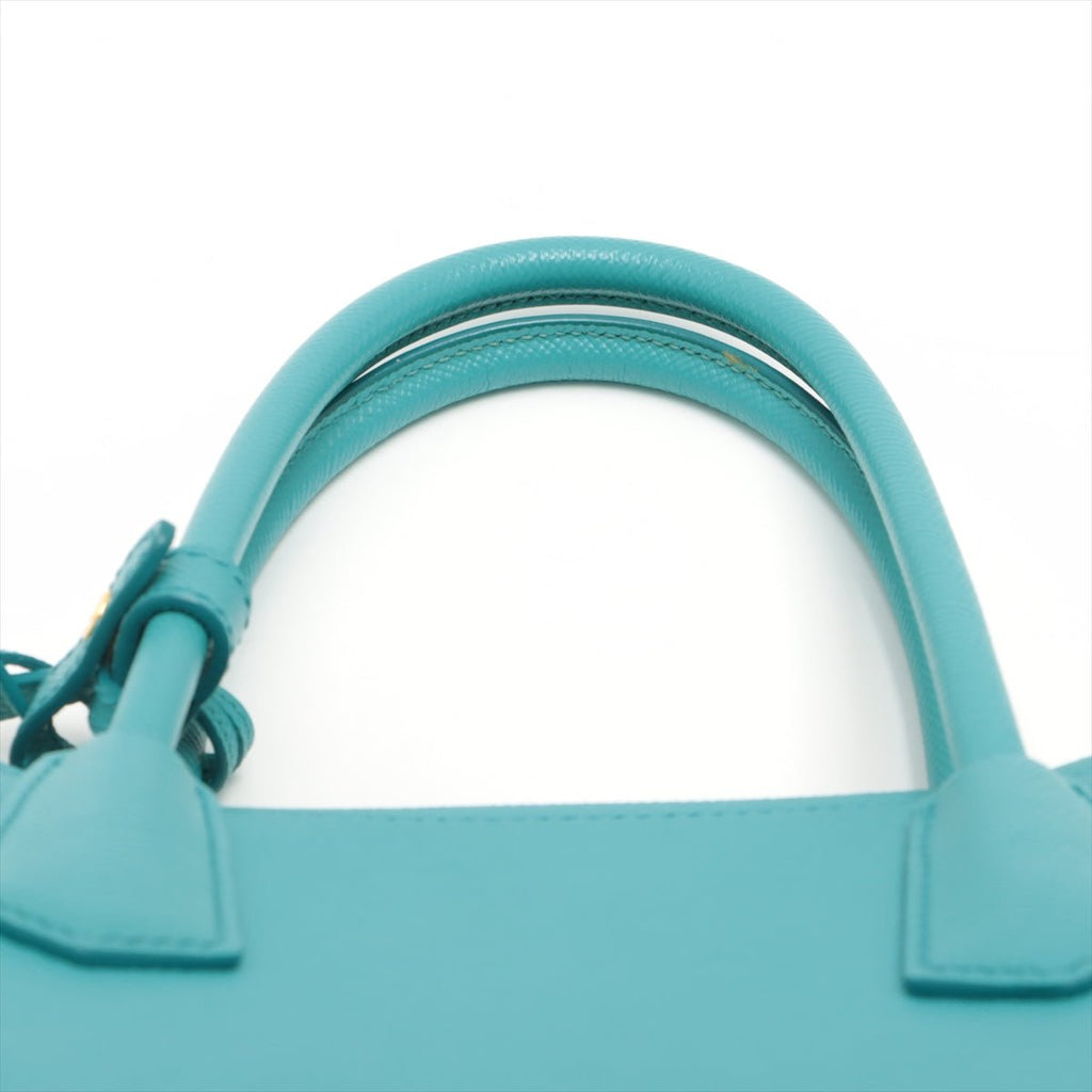 Double Saffiano Cuir Tuquoise 2-way