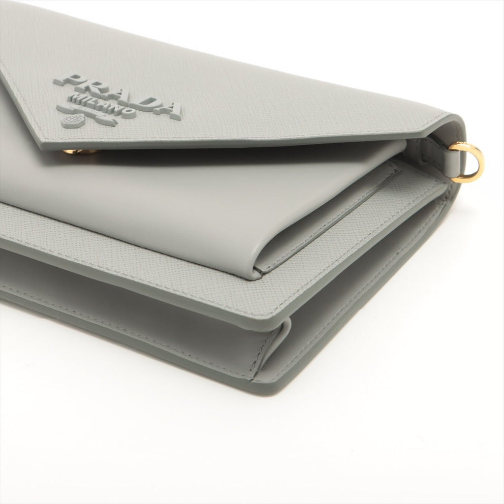 Envelope City Shoulder bag Grey Saffiano leather