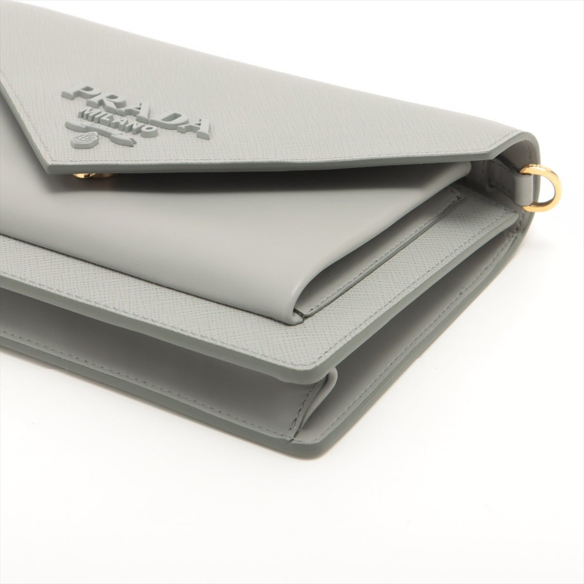 Envelope City Shoulder bag Grey Saffiano leather