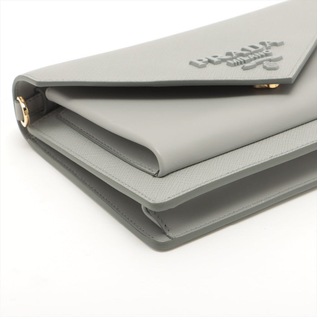 Envelope City Shoulder bag Grey Saffiano leather