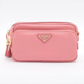Front Pocket Crossboby in Pink Saffiano Leather