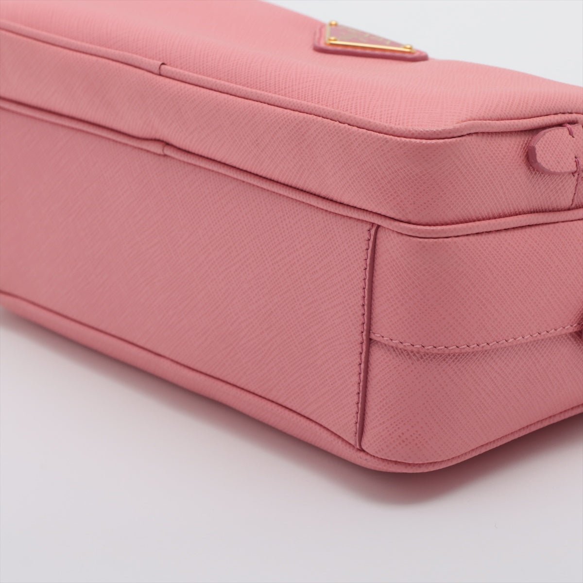 Front Pocket Crossboby in Pink Saffiano Leather