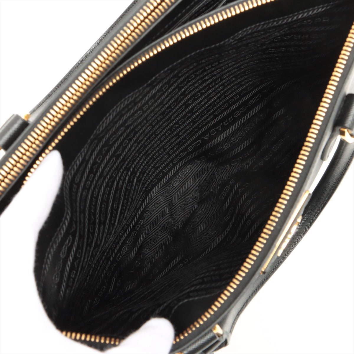 Galleria Large 2way Black Saffiano Leather