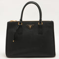 Galleria Large 2way Black Saffiano Leather