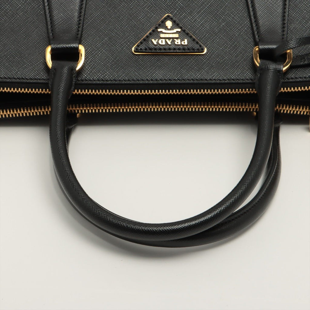Galleria Large 2way Black Saffiano Leather