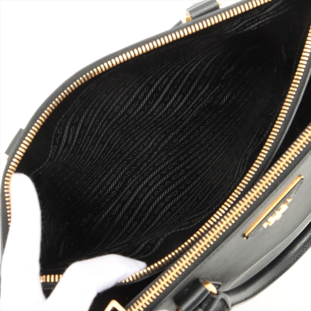 Galleria Large 2way Black Saffiano Leather