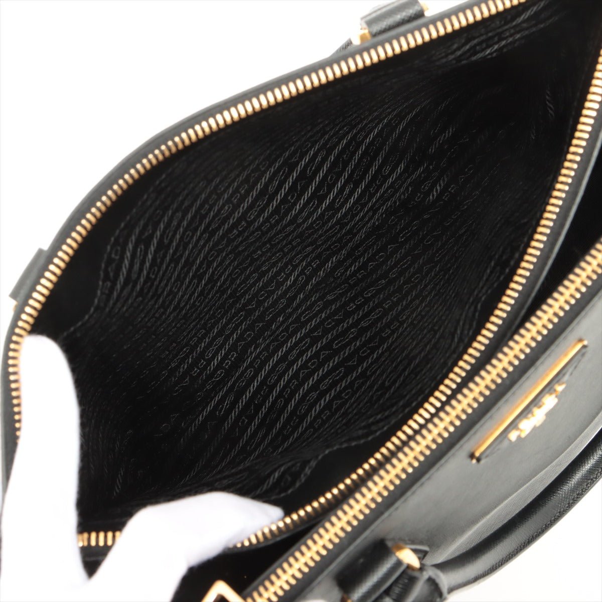 Galleria Large 2way Black Saffiano Leather