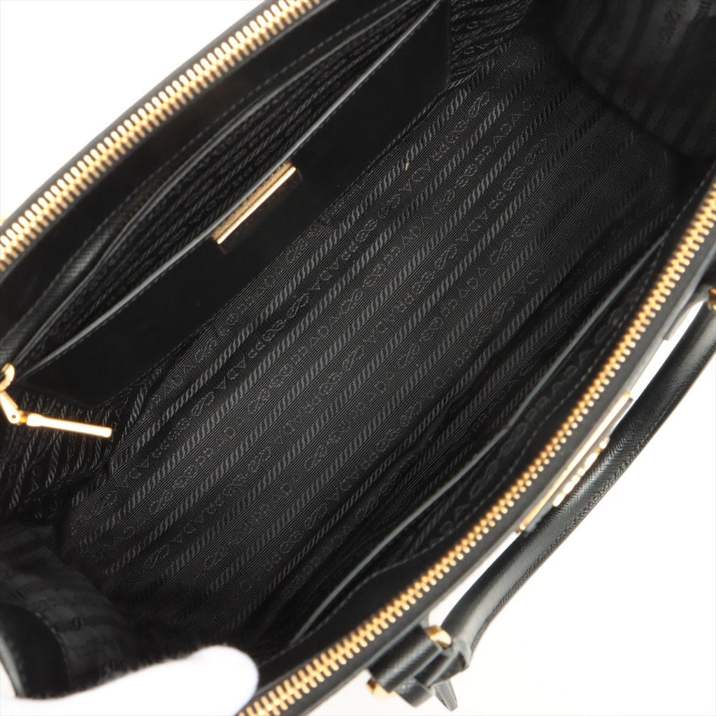 Galleria Large 2way Black Saffiano Leather