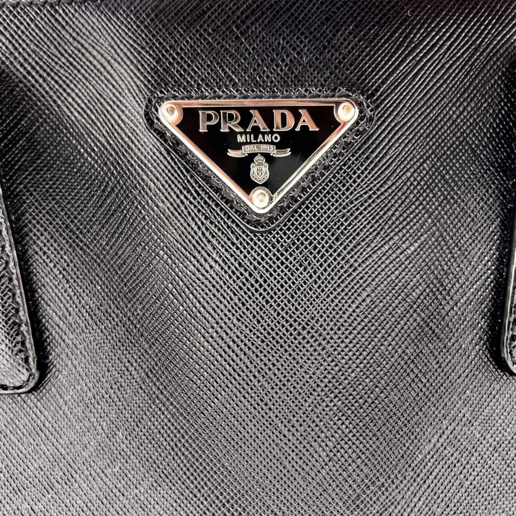 Galleria Large Leather Black Tote
