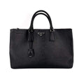 Galleria Large Leather Black Tote