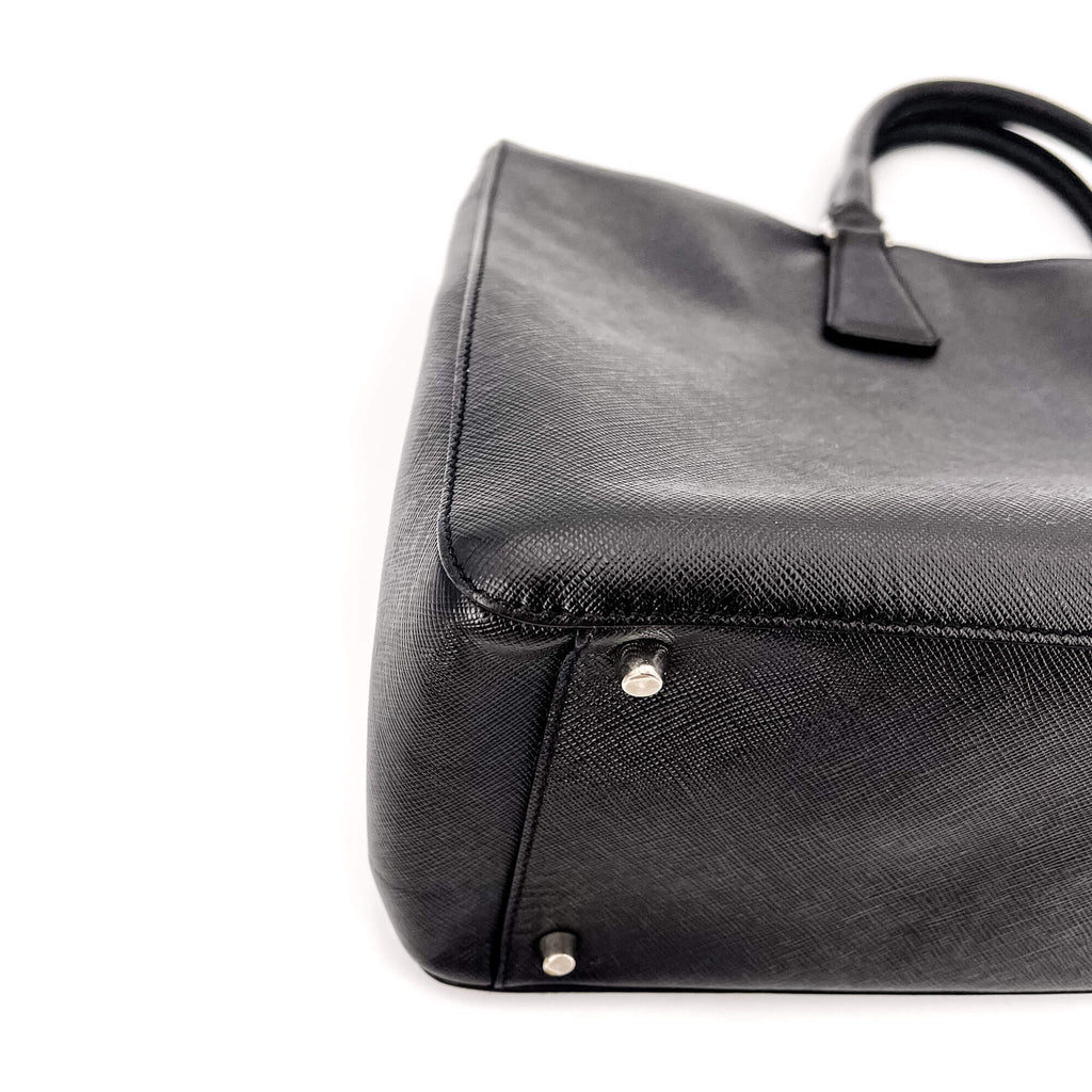 Galleria Large Leather Black Tote
