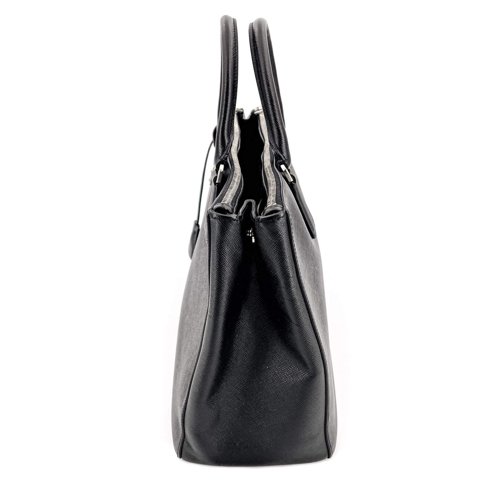 Galleria Large Leather Black Tote