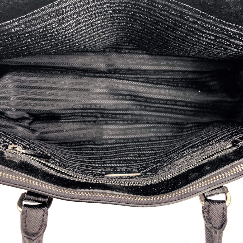 Galleria Large Leather Black Tote