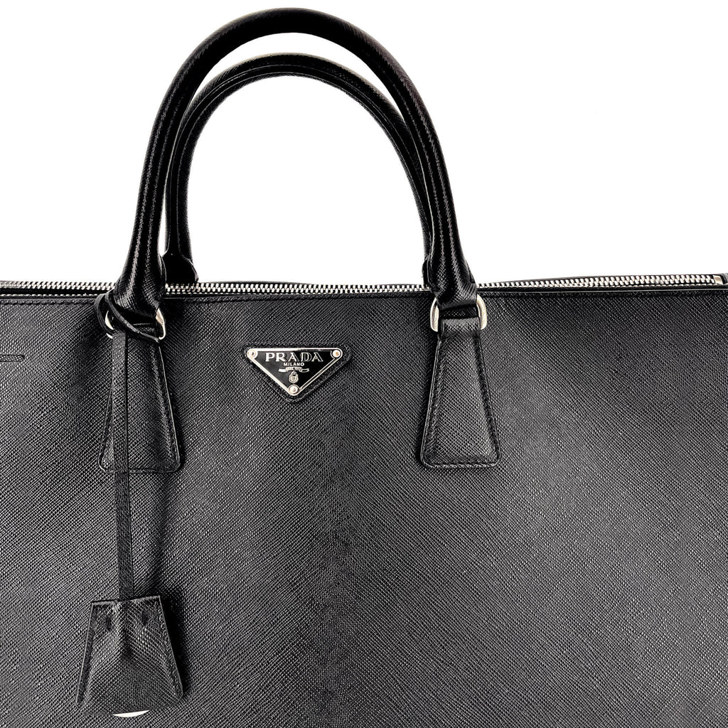Galleria Large Leather Black Tote