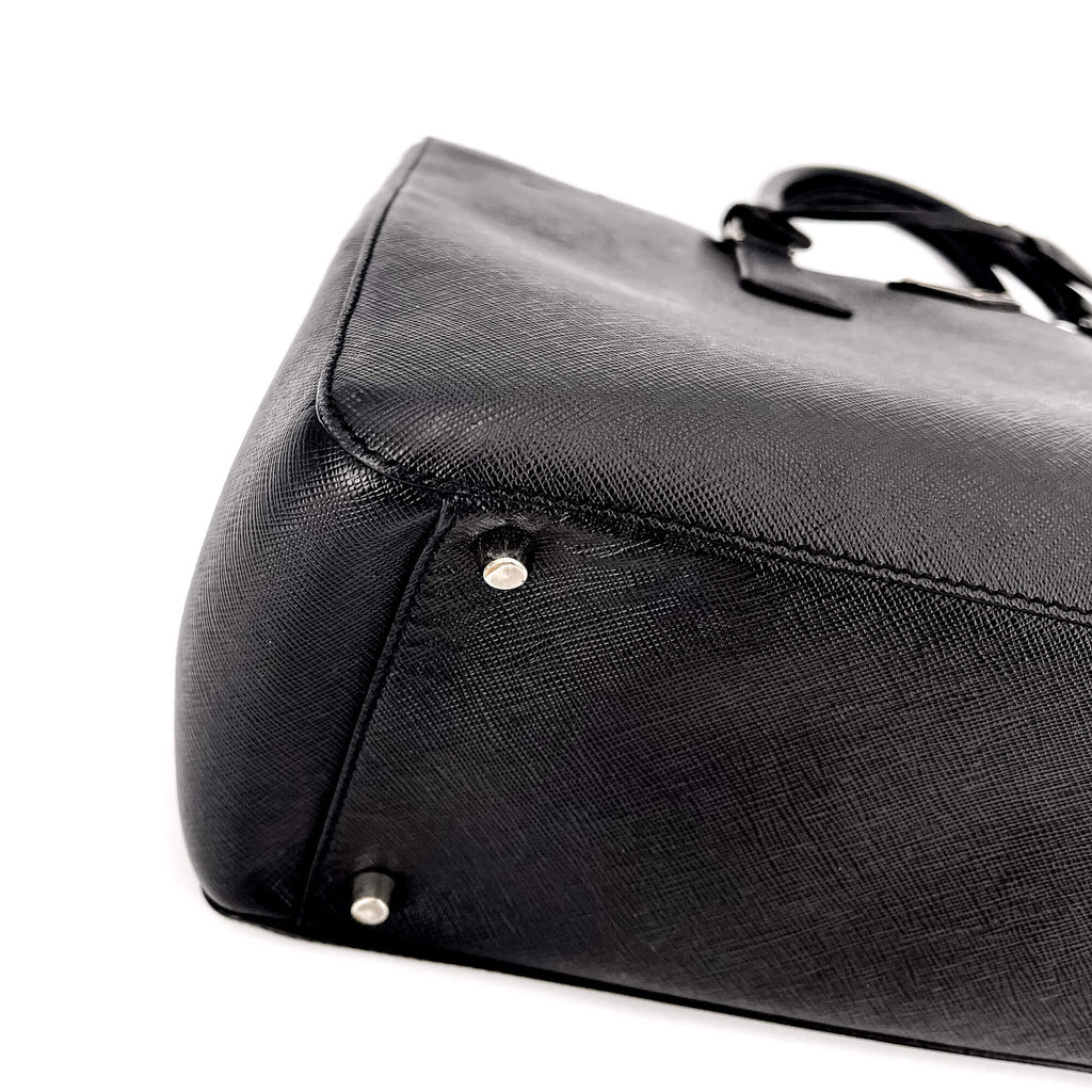 Galleria Large Leather Black Tote