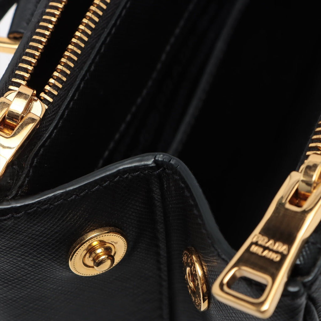 Galleria Medium 2way Black Saffiano Leather
