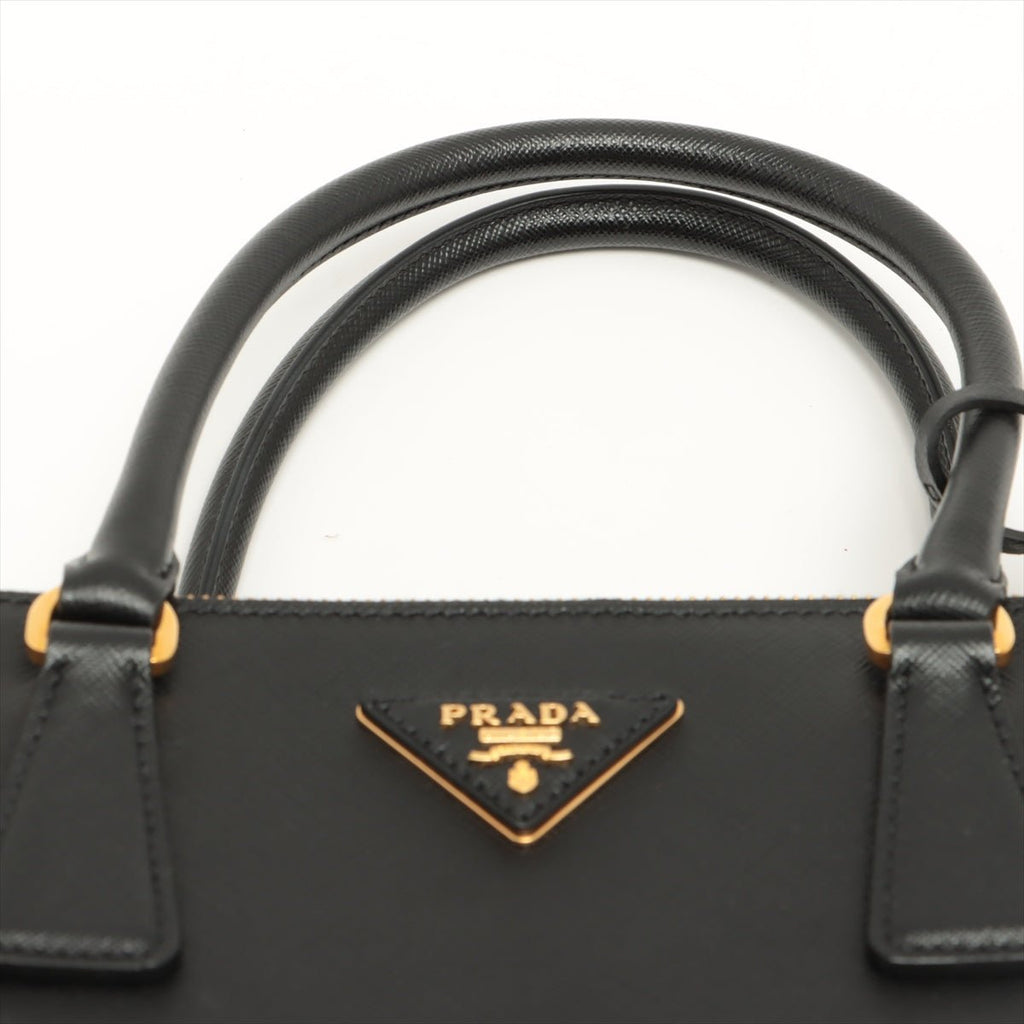 Galleria Medium 2way Black Saffiano Leather