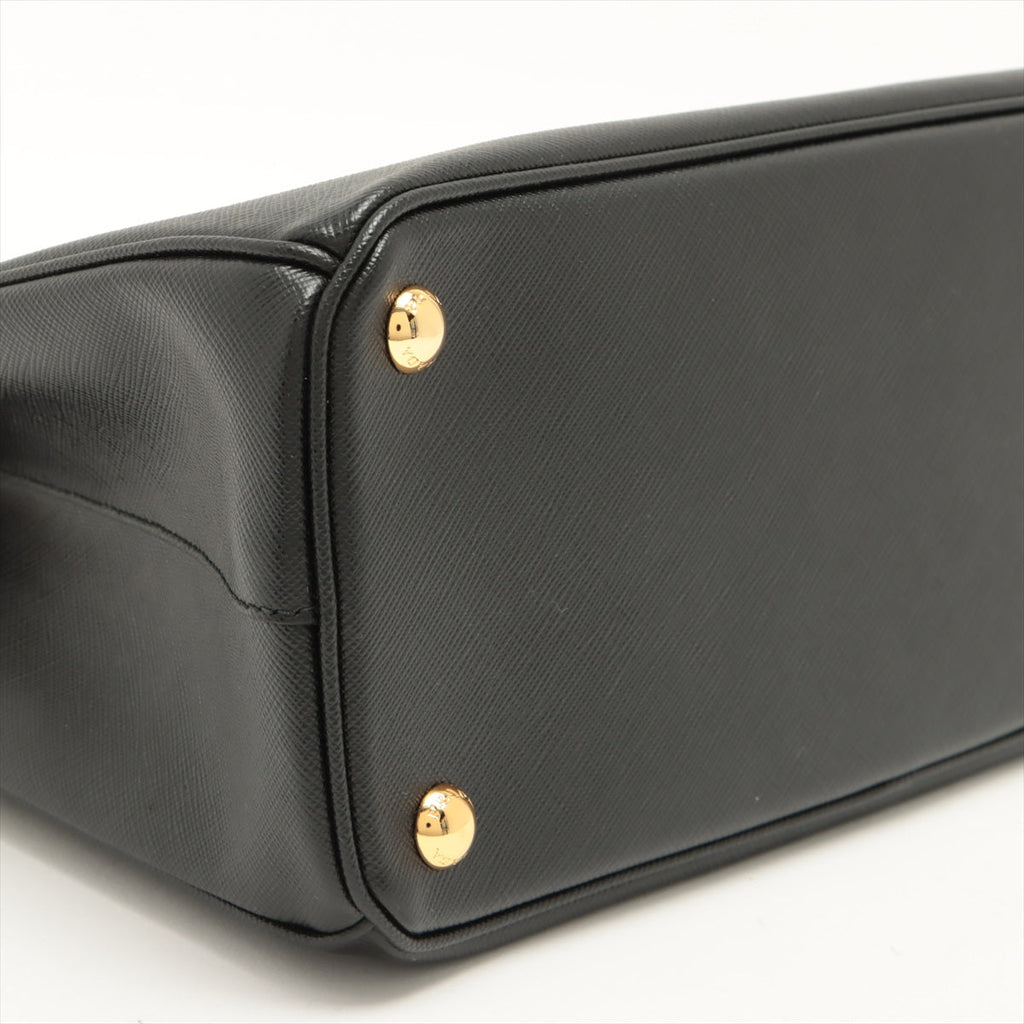 Galleria Medium 2way Black Saffiano Leather