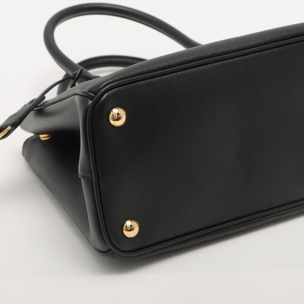 Galleria Medium 2way Black Saffiano Leather