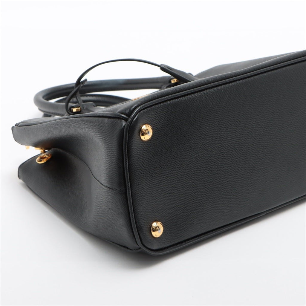 Galleria Medium 2way Black Saffiano Leather
