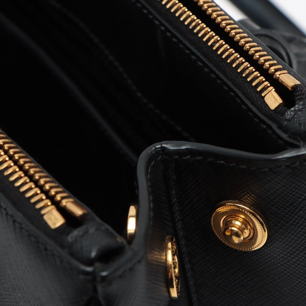 Galleria Medium 2way Black Saffiano Leather