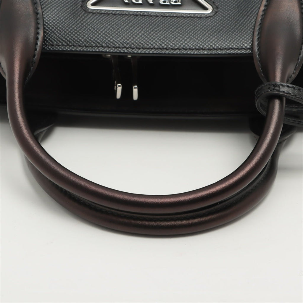 Kristen Mini Saffiano Leather Black Bag