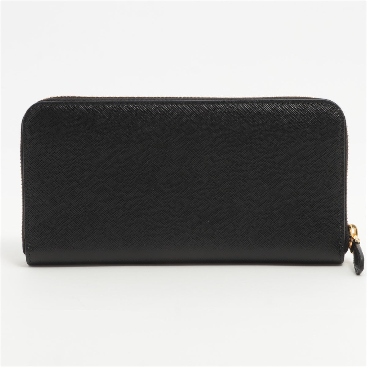 Large Leather Round-Zip-Wallet Black Saffiano Leather