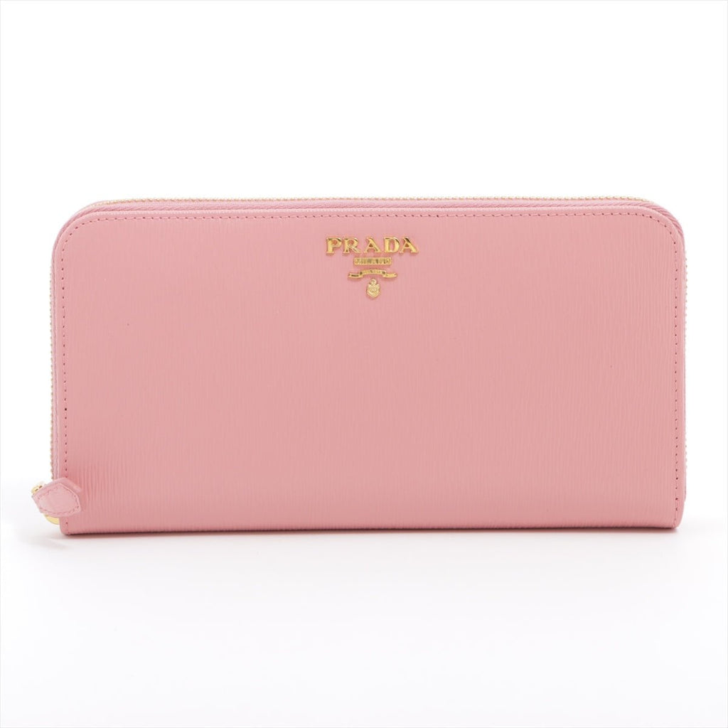 Large Pink leather Zip-around