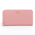 Large Pink leather Zip-around