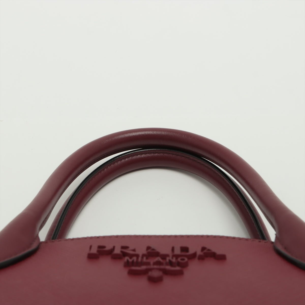 Monochrome Small Saffiano Leather Burgundy Bag