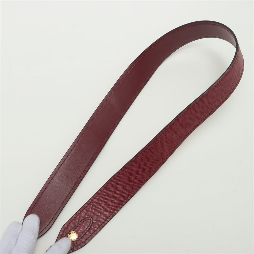 Monochrome Small Saffiano Leather Burgundy Bag